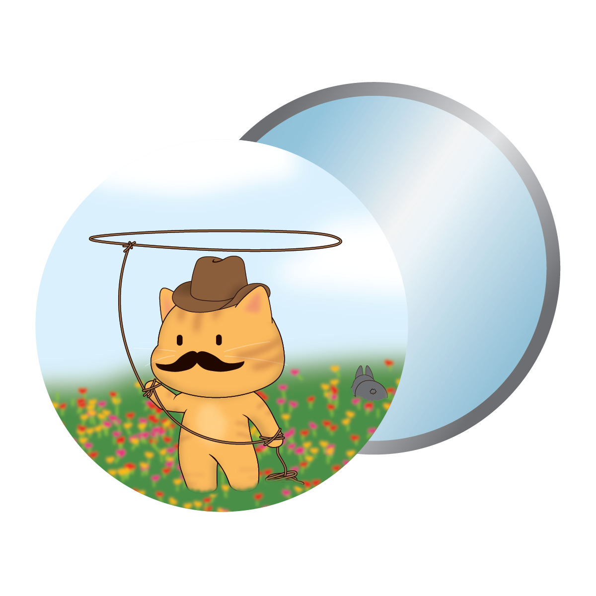 Orange Kitty Corral Pocket Mirror