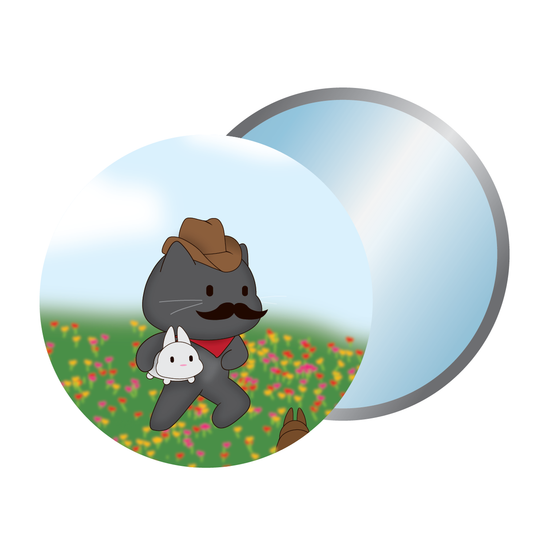 Black Kitty Corral Pocket Mirror